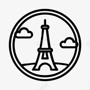 法国埃菲尔铁塔地标法国埃菲尔铁塔巴黎塔图标