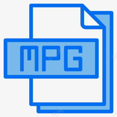 Mpg文件文件格式5蓝色图标