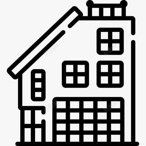 现代房屋类型23线性svg_新图网 https://ixintu.com 现代 房屋 类型 线性