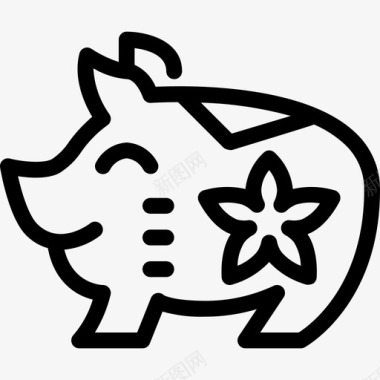 猪庆祝中国图标