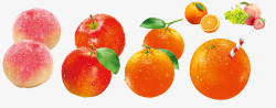 水蜜桃苹果橙子蔬果五谷液体素材