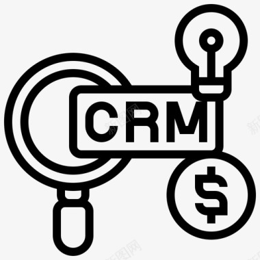 CRM客户关系管理4线性图标