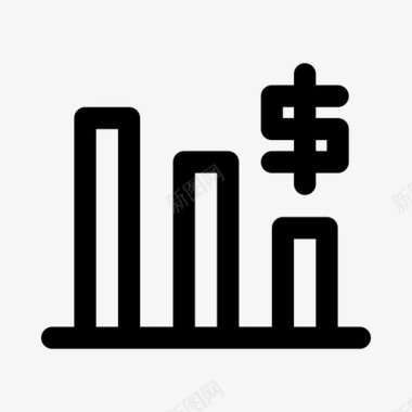 减少商业和金融104线性图标