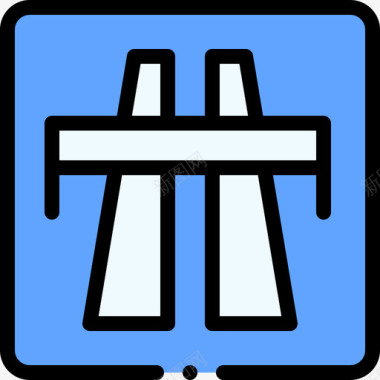 高速公路交通标志35线形颜色图标
