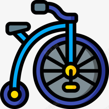 自行车法国3线性颜色图标