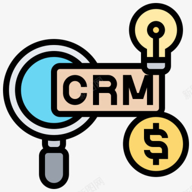 CRM客户关系管理7线性颜色图标