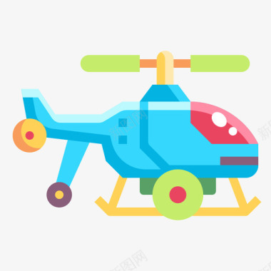 直升机玩具46扁平图标