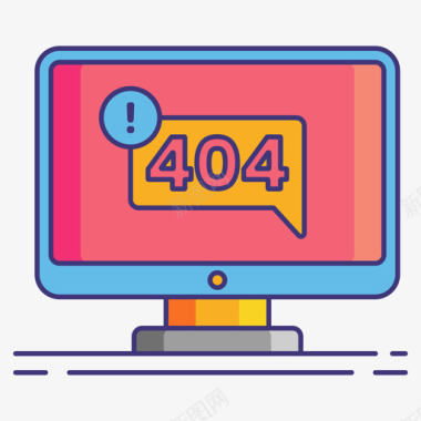 404错误网络营销1线性颜色图标