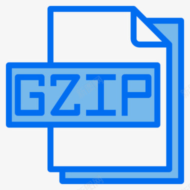 Gzip文件文件格式5蓝色图标