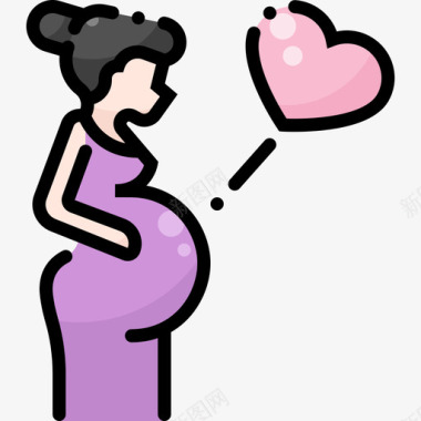 怀孕婴儿淋浴45线性颜色图标