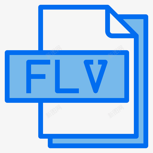 Flv文件文件格式5蓝色svg_新图网 https://ixintu.com 文件 格式 蓝色