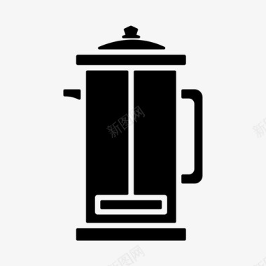 法式榨汁机咖啡机咖啡固体图标