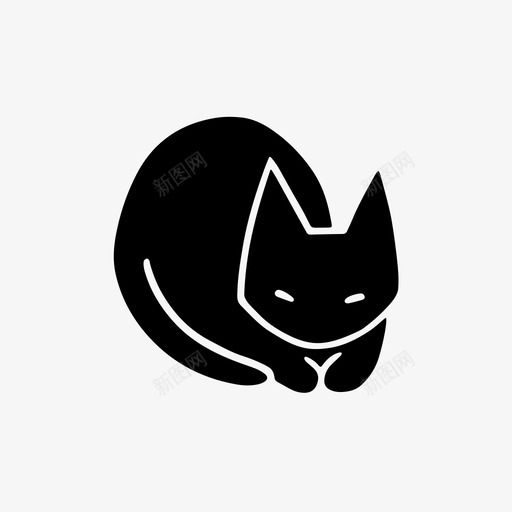 塔克黑猫摆姿势svg_新图网 https://ixintu.com 黑猫 塔克 摆姿势 坐下 睡觉