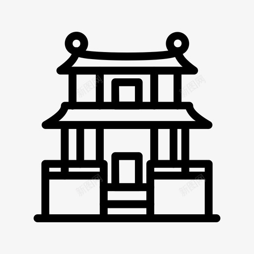 中国建筑住宅餐厅svg_新图网 https://ixintu.com 中国 建筑 住宅 餐厅 寺庙 地图 图标 像素