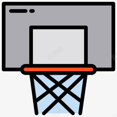 篮球圈55篮球线性颜色图标