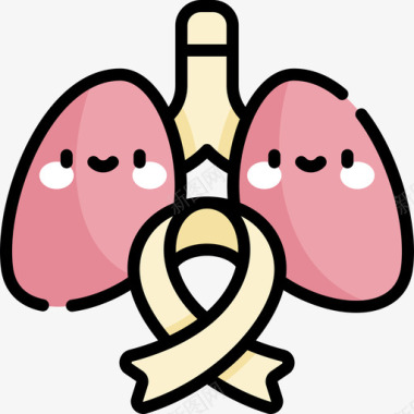 肺世界癌症意识日21线颜色图标