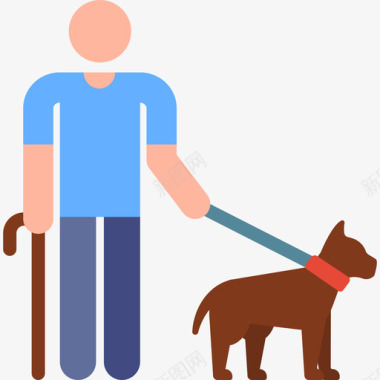 导盲犬残疾人援助11彩色图标