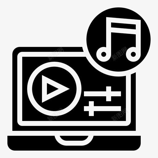 视听计算机媒体svg_新图网 https://ixintu.com 视听 计算机 媒体 电影音乐 学习 字形