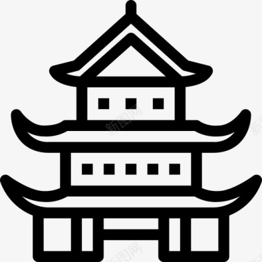 中国庙宇庆典中国图标