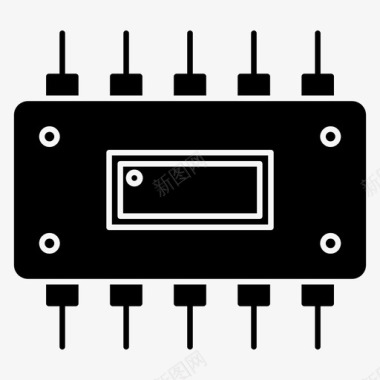 比较器ic芯片电子元件图标