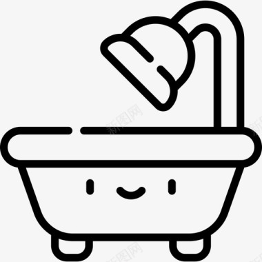 浴缸家用器具23线性图标