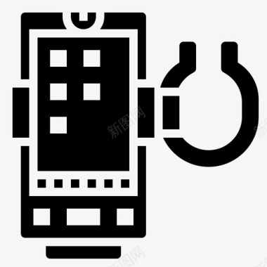 智能手机自行车元素3字形图标