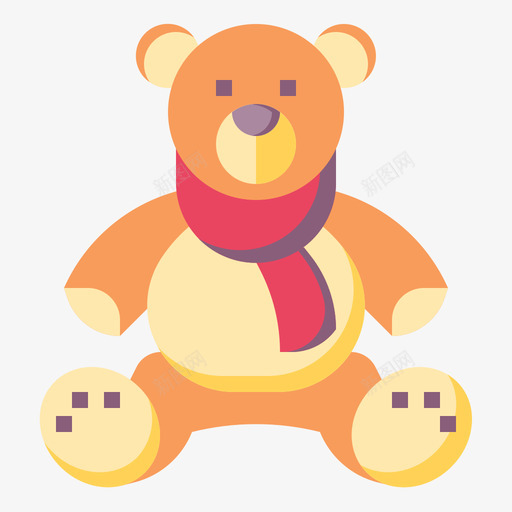 泰迪熊玩具46扁平svg_新图网 https://ixintu.com 泰迪 熊玩具 玩具 扁平
