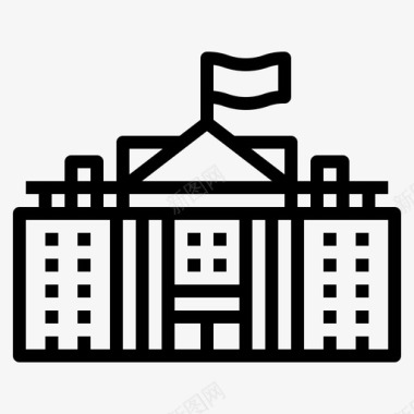 白宫建筑地标图标
