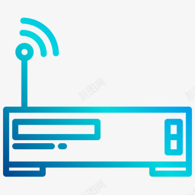 路由器媒体技术2线性梯度图标