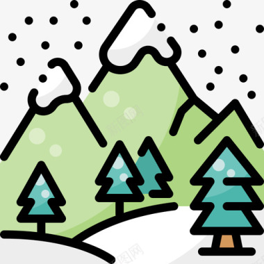 山景冬季140线性颜色图标
