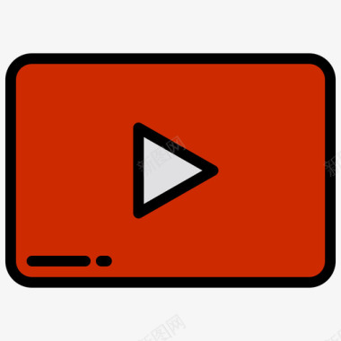 Youtube在线流媒体10线性颜色图标