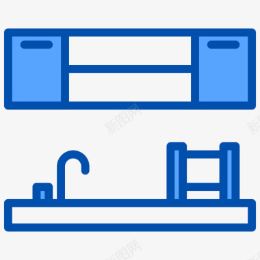 厨房家具58蓝色图标