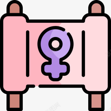 横幅女权主义30线性颜色图标