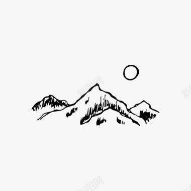山山顶手绘图标