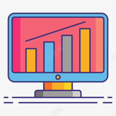 分析网络营销1线性颜色图标
