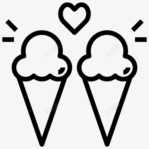 冰淇淋约会夜39直线型svg_新图网 https://ixintu.com 冰淇淋 约会 夜直 线型