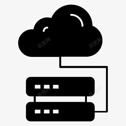 云数据中心云设备云托管svg_新图网 https://ixintu.com 数据中心 托管 设备 存储 数据库 字形 图标