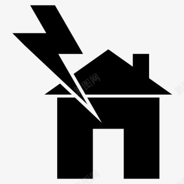 闪电损坏房屋图标