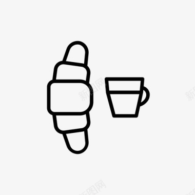 糕点和浓缩咖啡咖啡休息时间咖啡杯图标