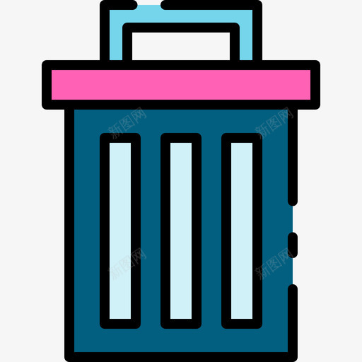 垃圾桶清洁134线性颜色svg_新图网 https://ixintu.com 垃圾桶 清洁 线性 颜色
