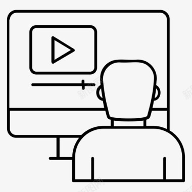 视频课电脑视频现代教育图标