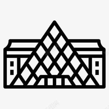 卢浮宫金字塔地标博物馆图标
