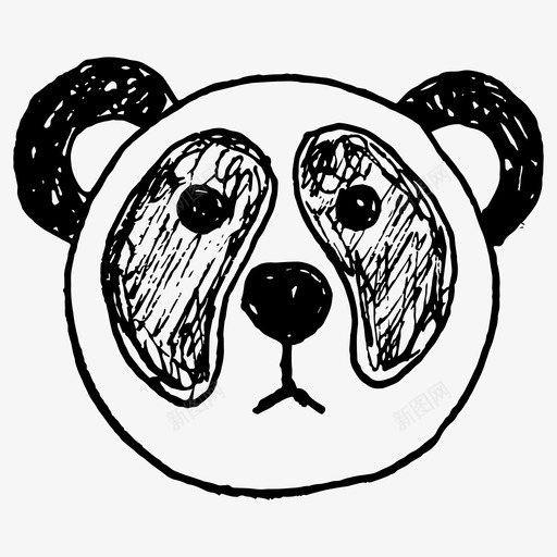 熊猫动物熊svg_新图网 https://ixintu.com 熊猫 动物 熊手绘 手绘 儿童画