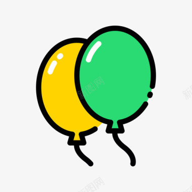 气球马戏团103线性颜色图标
