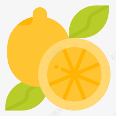 柠檬水果30扁平图标