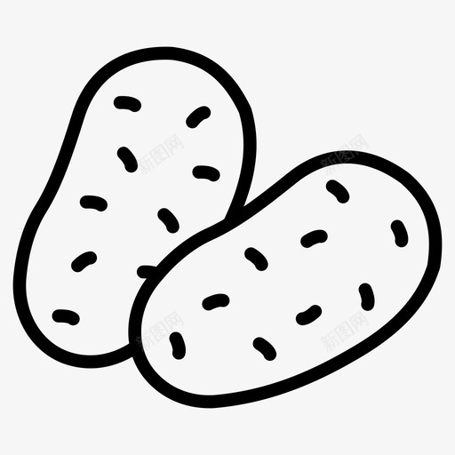 土豆吃食物svg_新图网 https://ixintu.com 土豆 吃食 食物 蔬菜 美食 设置 字形