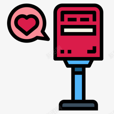 邮箱爱情和情人节6线性颜色图标