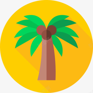 棕榈树嘉年华67平坦图标