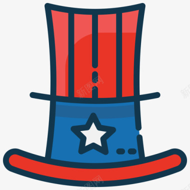 帽子美国7线性颜色图标