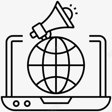 数字营销广告全球宣传图标